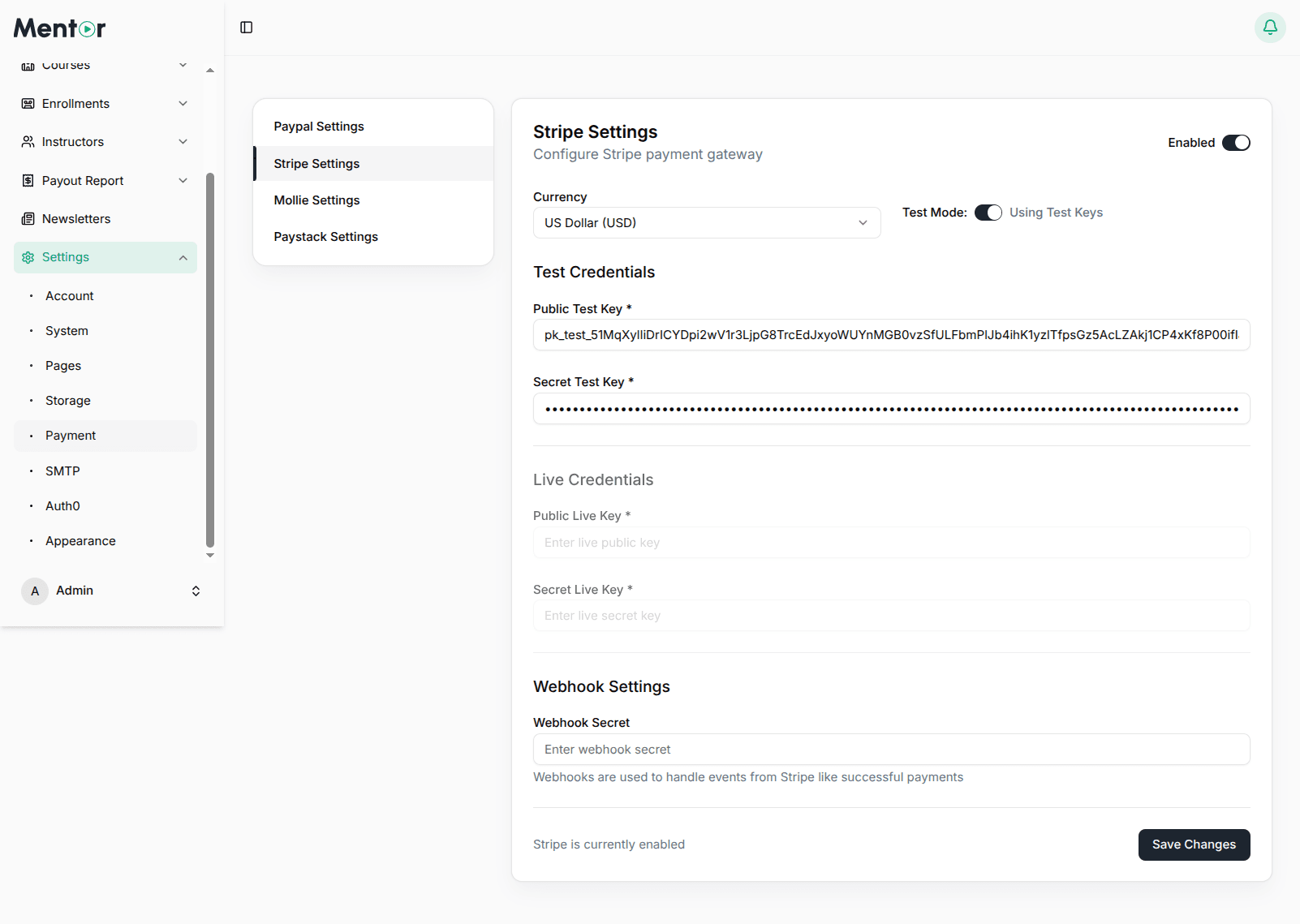 Payment Settings