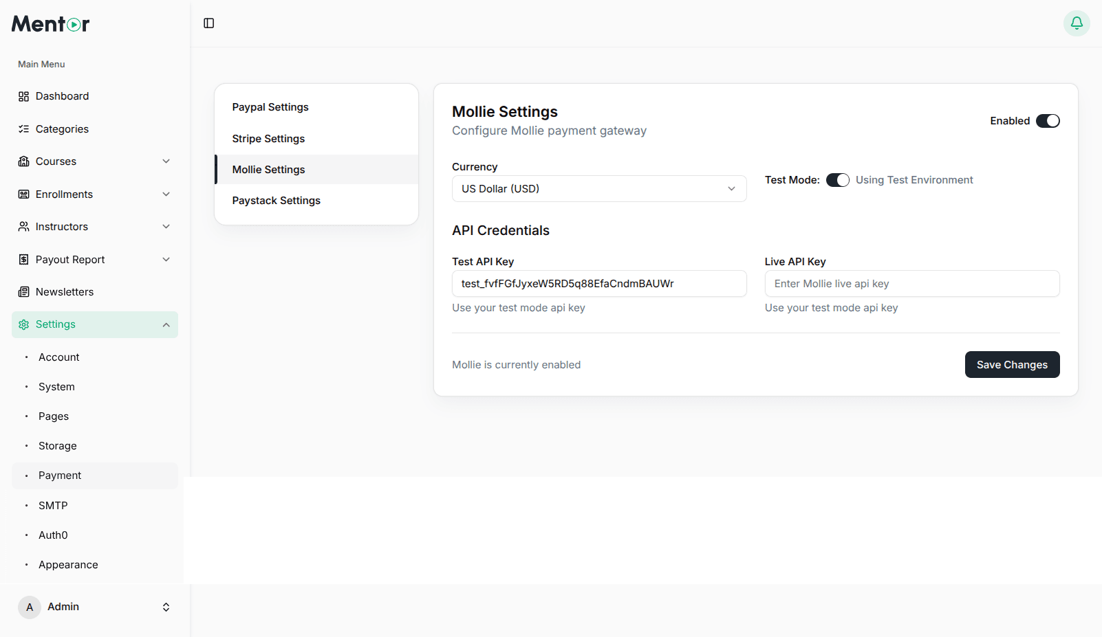 Payment Settings