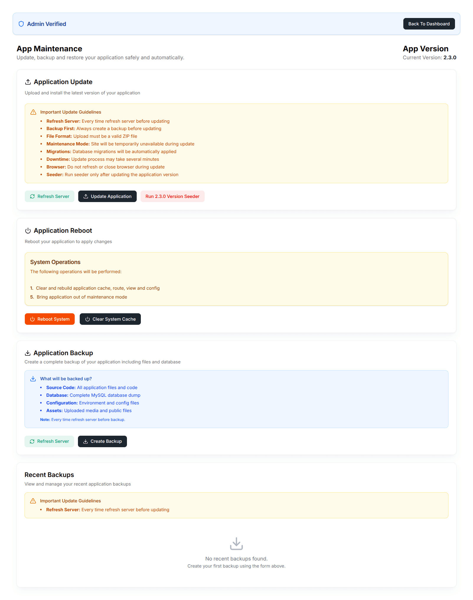 App Maintenance