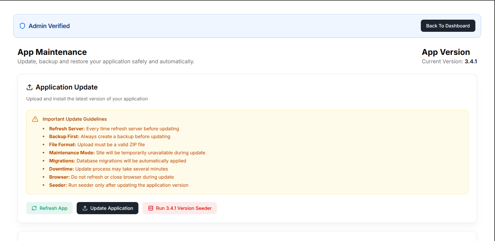 App Maintenance